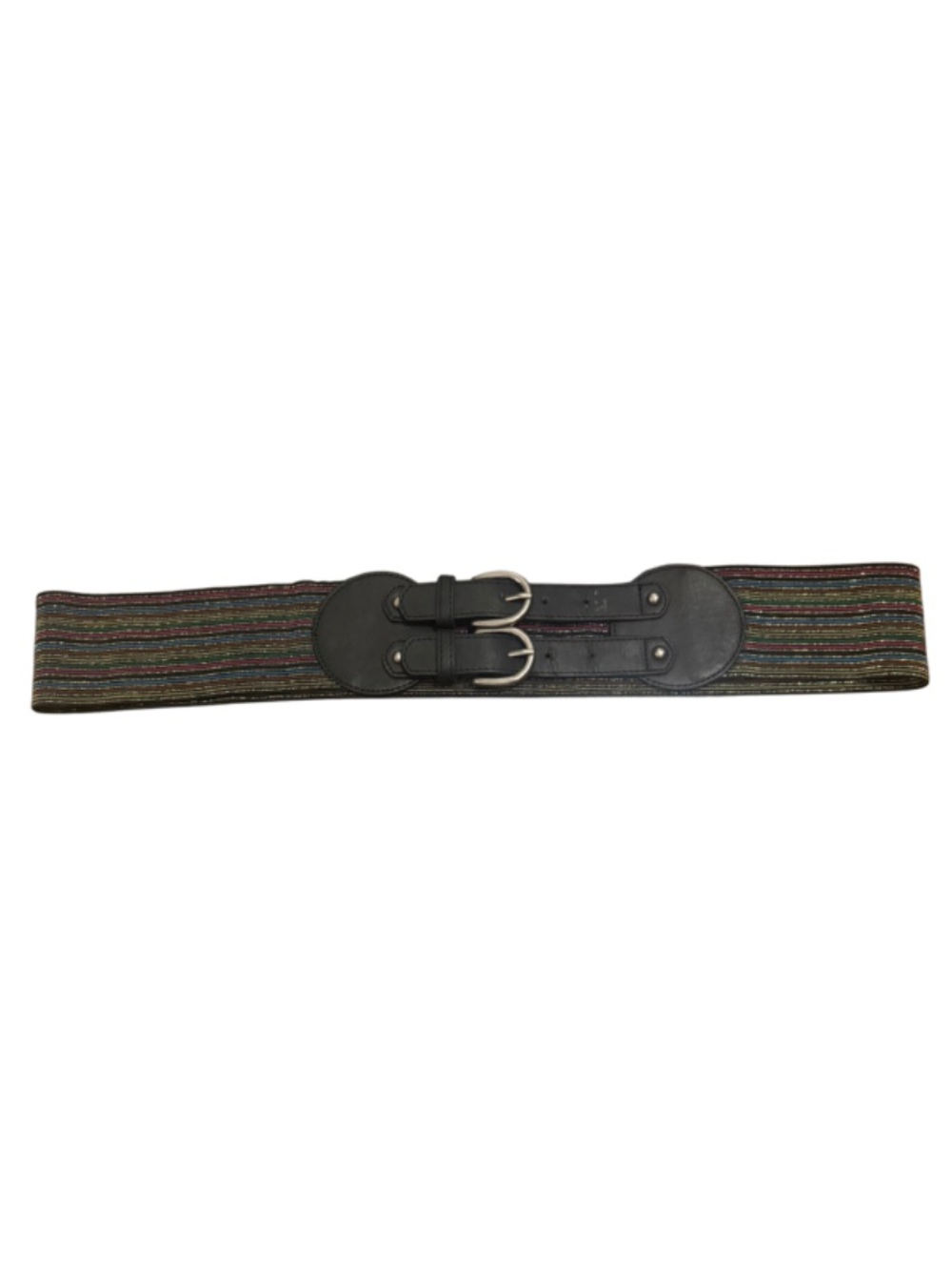 Target Stretch Multicolor Striped Elastic Waist Belt with Double Buckle XL
